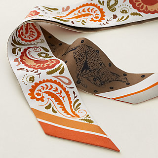 Hermès Twilly Guepards Bandana Multicolor 100% Silk Ladies